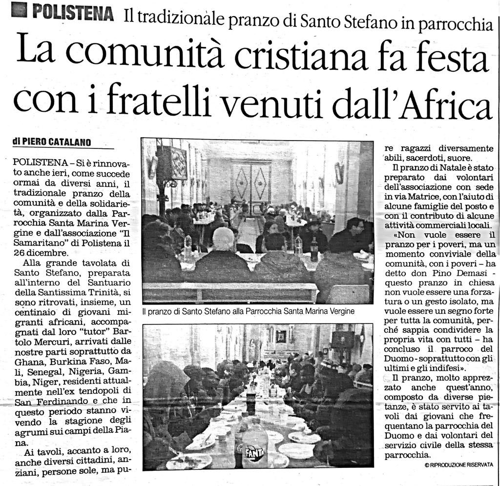 Il pranzo di Natale alla Chiesa della Trinità: un messaggio di speranza contro ogni chiusura