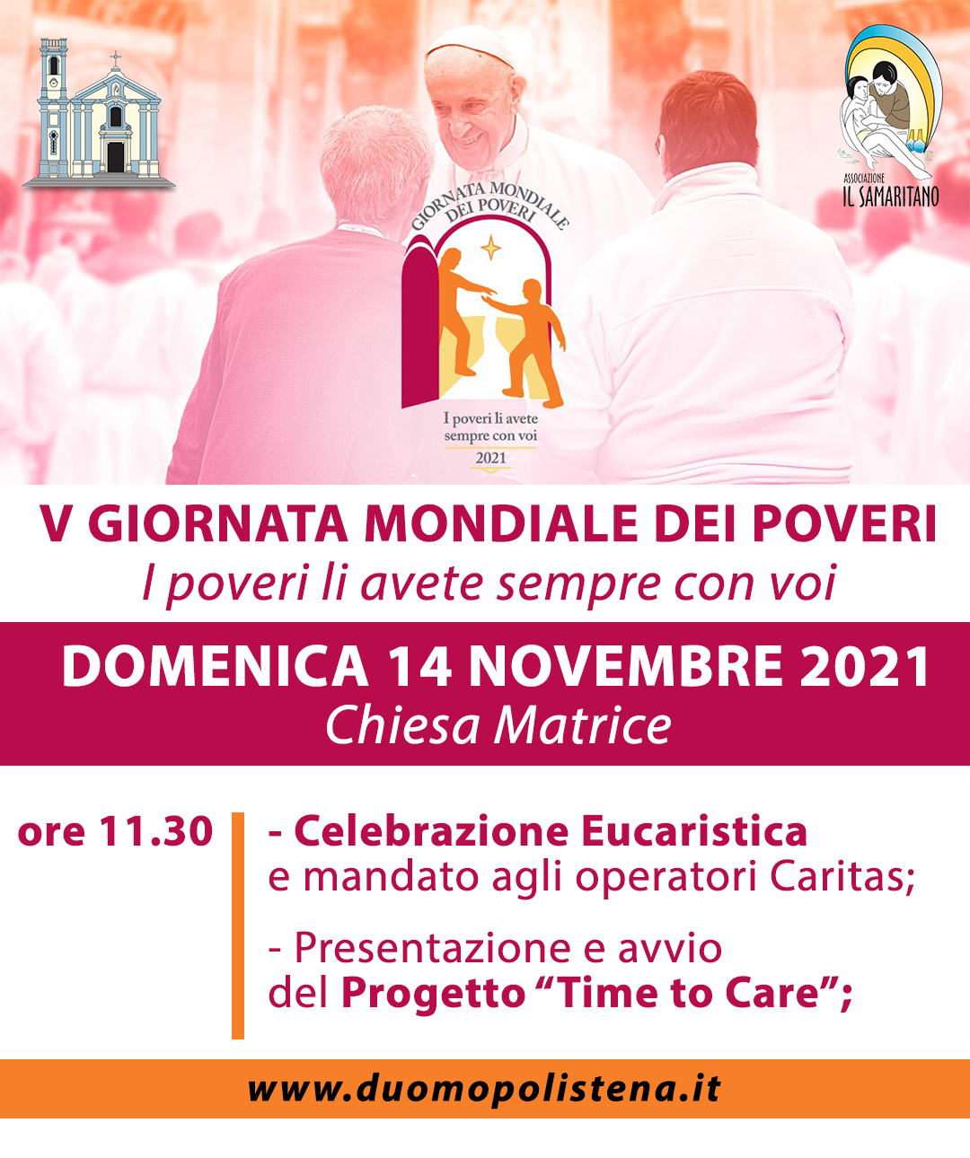 L’avvio in Parrocchia del progetto “Time to Care” per dare senso e continuità alla Giornata Mondiale dei poveri