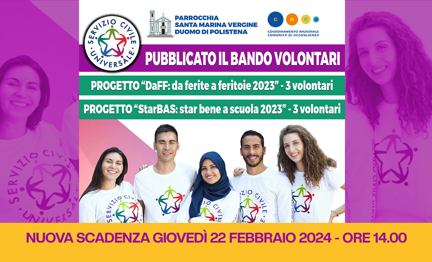 Proroga dei termini di presentazione delle domande di partecipazione al bando del 22 Dicembre 2023